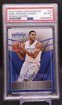 #ad KARL ANTHONY TOWNS RC 2015 CONTENDERS DRAFT PICKS SCHOOL COLORS #24 PSA 6 $8.95