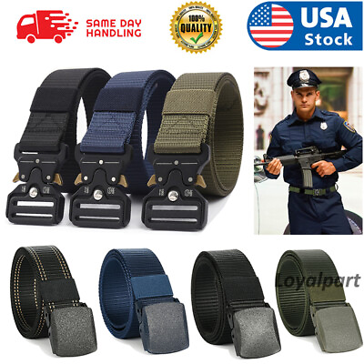 #ad Men#x27;s Military Tactical Belts Army Adjustable Quick Release Waistband Cam Buckle $9.45
