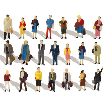 #ad 40pcs Model Trains HO Scale 1:87 Standing People Figure 20 Different Poses $14.99