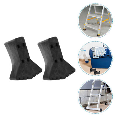 #ad 2Pcs Rubber Ladder Replacement Shoes Rubber Ladder Foot Cover Ladder $13.29