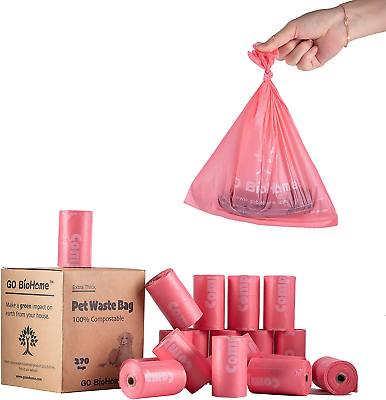 #ad Compostable Dog Poop Bags 18 Rolls 270 CountCornstarch Based Extra Thicker $25.99