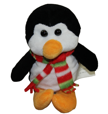 #ad Greenbrier Holiday Penguin Plush Stuffed Animal Toy Black Winter Scarf 8quot; RARE $13.45