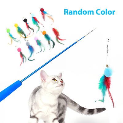 #ad Replacement Cat Plush Toy Interactive Teaser Stick Toy Kitten Wire te $6.52