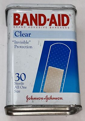 #ad Vintage Band aid metal tin clear empty  $17.10