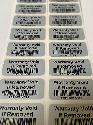 #ad #ad 100 Warranty Void BAR CODE Hologram Security Label Stickers Tamper Evident Seals $8.99
