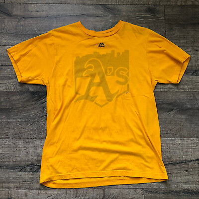 #ad Oakland A#x27;s Athletics Majestic Lightweight T Shirt Yellow Men#x27;s Size M $12.95