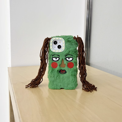 #ad Green Cartoon Character Braids funny phone case IPhone $19.80