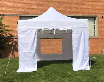 #ad 10x10 Canopy Tent Sidewall Kit 3 Solid 1 Zipper Door Waterproof Polyester Panel $329.99