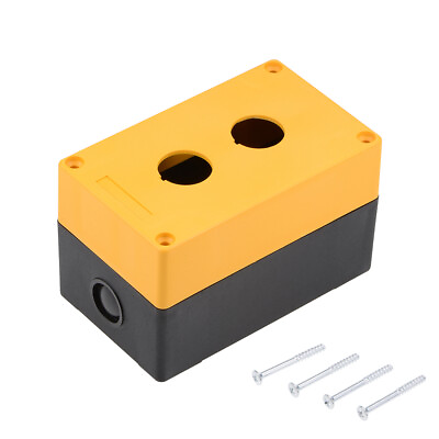 #ad Push Button Switch Control Station Box 22mm 2 Holes Yellow and Black AU $19.78