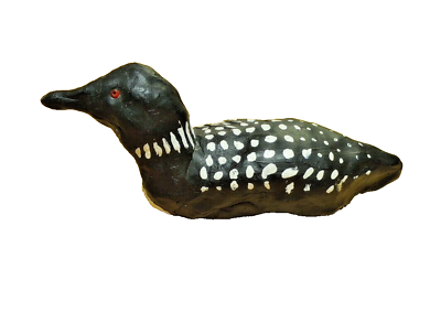#ad Art Pottery Loon Waterfowl Bird Sculpture Signed ANNIKA Northwoods MN State Bird $42.75