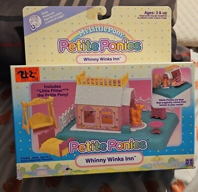 #ad Vtg Petite Ponies My Little Pony Mini WHINNY WINKS INN Complete NIB NEW IN BOX $129.99