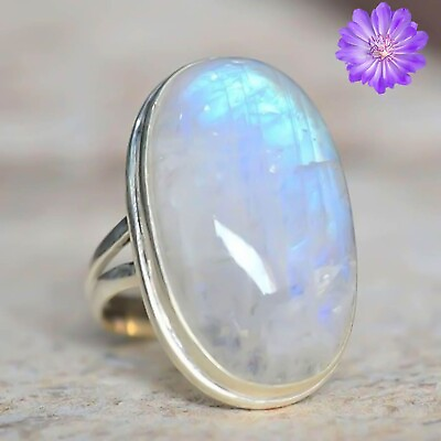 #ad #ad Rainbow Moonstone Gemstone 925 Sterling Silver Handmade Ring Jewelry in All Size $7.35