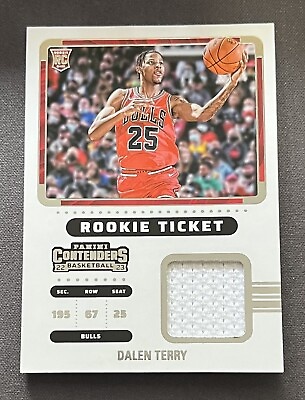 #ad 2022 23 Panini Contenders Dalen Terry Rookie Ticket Patch #RTS DTC Chicago Bulls $2.49