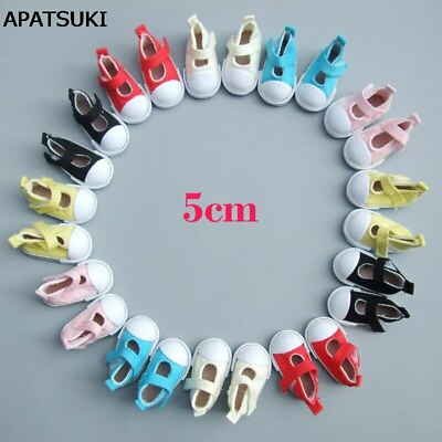 #ad 5cm Doll Shoes Denim Canvas Mini Toy Shoes For 1 4 Bjd Doll Casual Shoes Gift $5.38