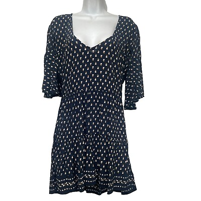 #ad Anthropologie x Faithfull the Brand Fresa Blue Floral Tunic Dress size 4 $29.25