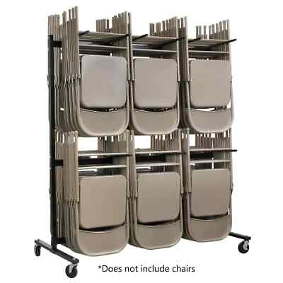 #ad AdirOffice Folding Chair Cart Mover Transport Steel Swivel Casters 1000lb 2 Tier $310.00