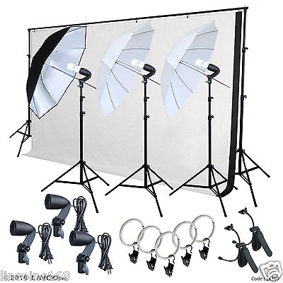#ad Photo Studio Lighting Photography Backdrop stand Muslin Light Kit LK367 $139.99