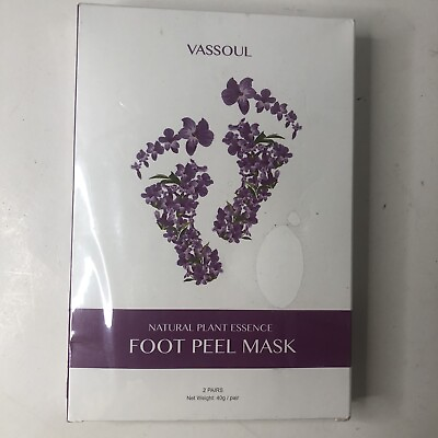 #ad Vassoul Natural Plant Essence Foot Peel Mask 2 Pairs Exfoliating Lavender $12.99
