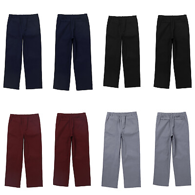 #ad US Kids Boys Formal Suit Trouser Elastic Waistband Straight Pants School Uniform $9.50
