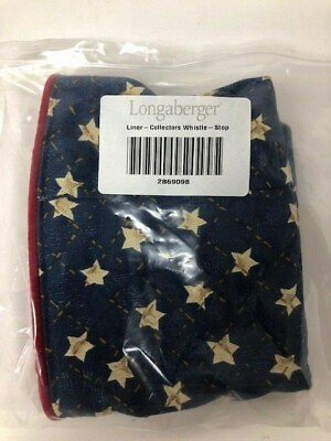 #ad Longaberger Collectors Club Whistle Stop Fabric Liner Stars red white blue $13.75