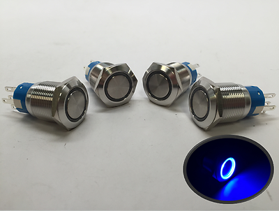 #ad #ad 4 of Marine Car SS304 Blue LED 12V 5A Flush Light ON OFF Push Switch Ring Button $25.99