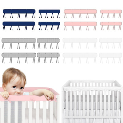 #ad 4Pcs Baby Crib Rail Cover Protector Safe Teething Guard Wrap for Standard Crib $34.99