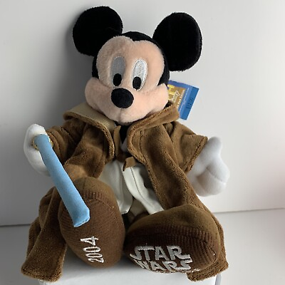 #ad 2004 Star Wars Jedi Mickey Mouse Plush Disney Park Ed. 10” Stuffed Animal HTF $18.00
