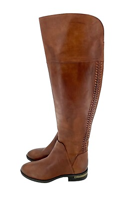 #ad Vince Camuto Boots Pedra Over The Knee Riding Boot Brown Leather SZ 5 New SH08 $79.20