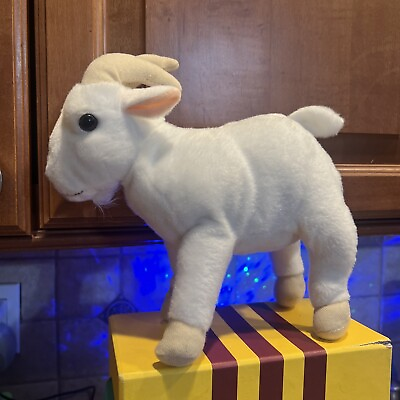 #ad Fiesta 9quot; Standing White Goat Plush Stuffed Animal Toy Wire Stiffener Leg A35940 $8.88
