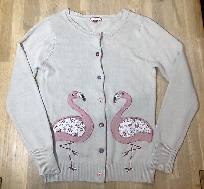 #ad Joe browns dusky pink cotton flamingos beautiful cardigan size 10 GBP 16.99