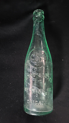 #ad Beautiful Antique United States Brewing Co Bottle Clear Glass US Chicago Beer $7.95