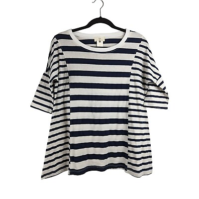 #ad Anthropologie T.la NWT Striped Round Neck Half Sleeve T Shirt Womens Size S $23.70