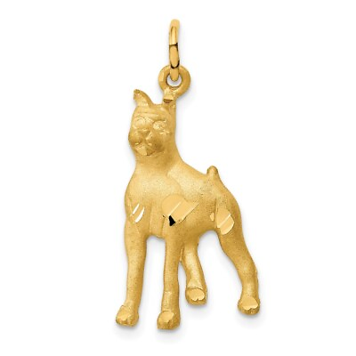 14K Yellow Gold Solid Polished Boxer Charm $226.95