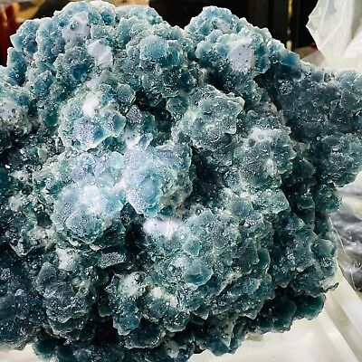 #ad Large Amazing Blue Green Cube Fluorite Quartz Crystal Petaloid Specimen Healing $4999.99