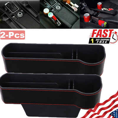 #ad 2X Car Seat Gap Catcher Filler Storage Box Pocket Organizer Holder ABS SUV US $12.49
