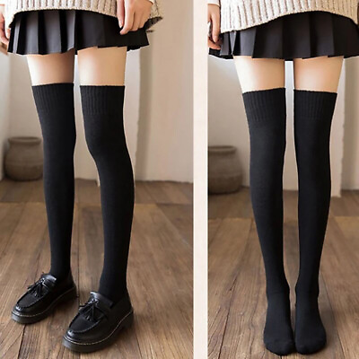 #ad Thigh High Socks Extra Long Boot Over the Knee Calf Stockings Casual Leg Warmers $7.85