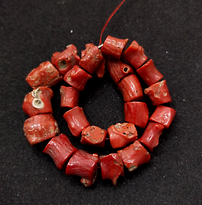 #ad Italy Red Coral Big Size Beads Gemstone Undyed Vintage Red Coral Raw Shape Beads $105.80