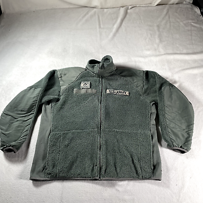 #ad Army Jacket Fleece Mens Medium Gen III Reg Green Military Issue Full Zip Top $16.19