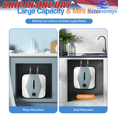 #ad 1500W 8L Mini Electric Instant Hot Water Heater Under Sink Small Water Tank 110V $63.65