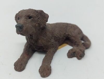 #ad Living Stone 1992 Resin Chocolate Labrador Lab Miniature Dog Mini Figure Vintage $21.39