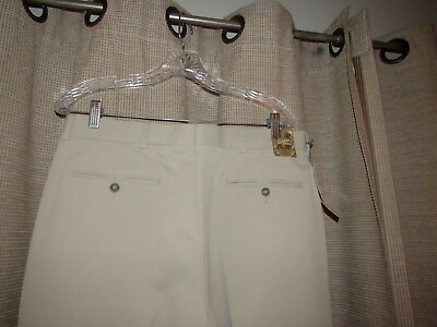 #ad $54 NWT new PARADISE COLLECTION Micro Pants Khaki Tan 34 X 32 Wrinkle Resistant $15.99