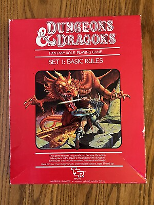 #ad DUNGEONS amp; DRAGONS SET 1: BASIC RULES 1983. With dice amp; crayon EXC $249.00