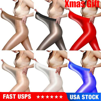 #ad Women High Waist Oil Shiny Glossy Sheer Stockings Dance Tights Pantyhose Hosiery $6.89