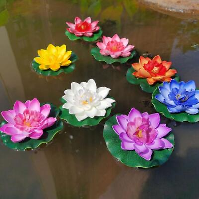 #ad Artificial EVA Fake Lotus Leaf Flower Water Lily Floating Pool Plant Decor NEW` $0.99