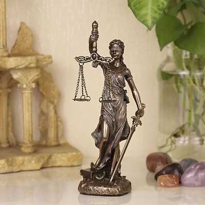 #ad 6 1 2 Themis Greek Goddess of Justice Resin Sculpture Cold Cast Bronze Finish $40.01