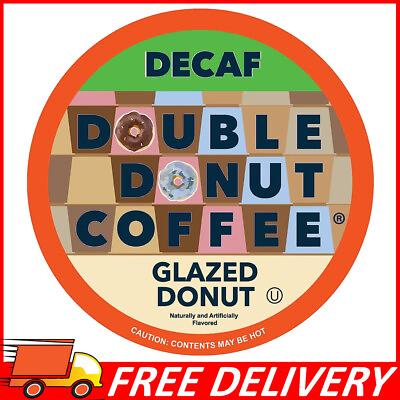 #ad Double Donut Medium Roast Decaf Coffee Pods Glazed Donut for Keurig K Cup 24ct $20.01