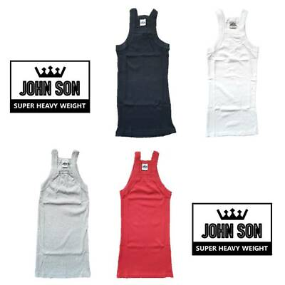 #ad Men#x27;s G unit Ribbed Tank Top JOHN SON Wife Beater 100% Cotton Heavy Weight $12.95