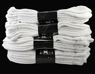#ad New 3 12 Pairs Ankle Quarter Crew Mens Socks Cotton White Sports Size 9 11 10 13 $5.95