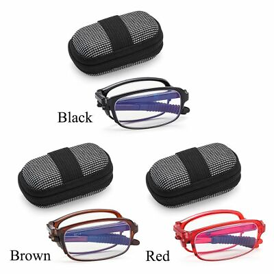 #ad 2x Compact Eyewear Presbyopic Glasses Folding with Case Reading Glasses 1.0 4.0 $12.58