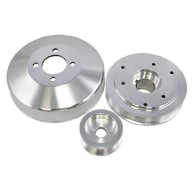 #ad 99 00 Ford Mustang GT Cobra 4.6 3 PC Under Drive Pulley Set Polished Aluminum $85.99